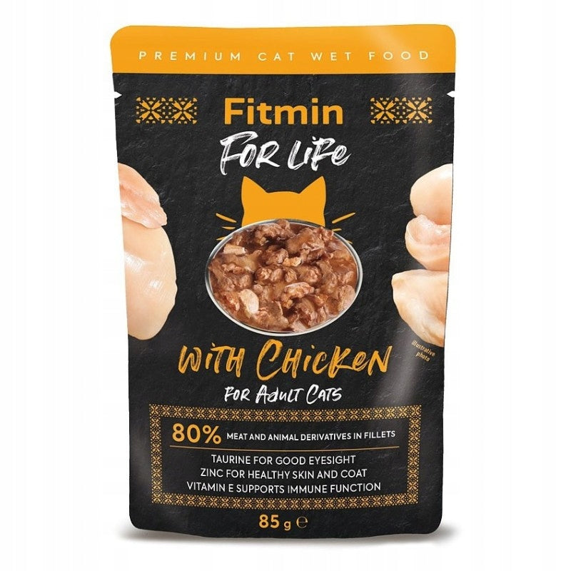 20 x Wet Cat Food Fitmin Fillet Mix of Flavors for Sterilized 85g Brand Fitmin