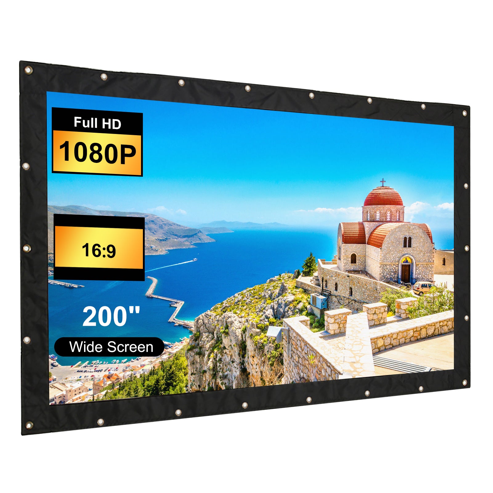 200" 443X249CM PROJECTION SCREEN FOR 16:9 CEILING WALL PROJECTOR