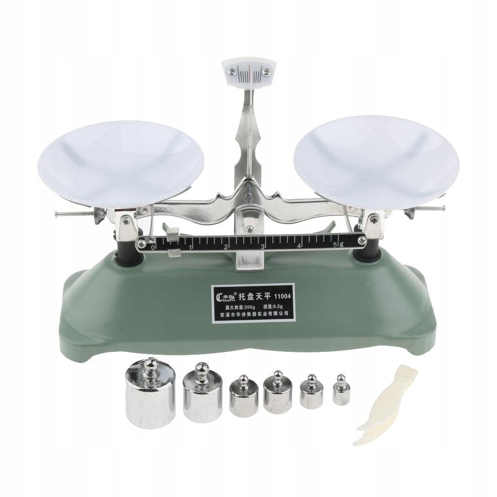 200 Gram Table Balance Scale with 5g, 10g, 20g, 50g,100g Weights School Brand Perfeclan