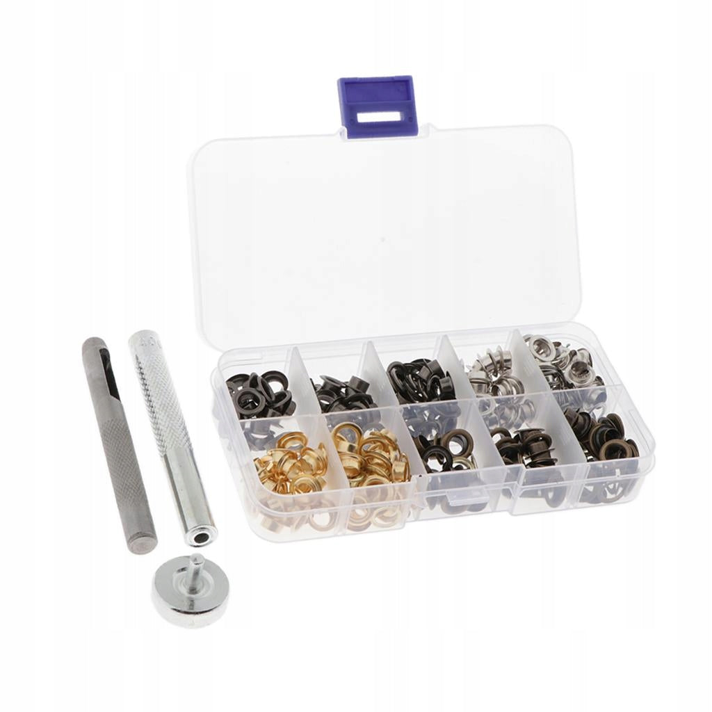 200 Sets Brass Eyelets with Washers Includes Install Tool And Storage Case Manufacturer code gazechimp-74013853
