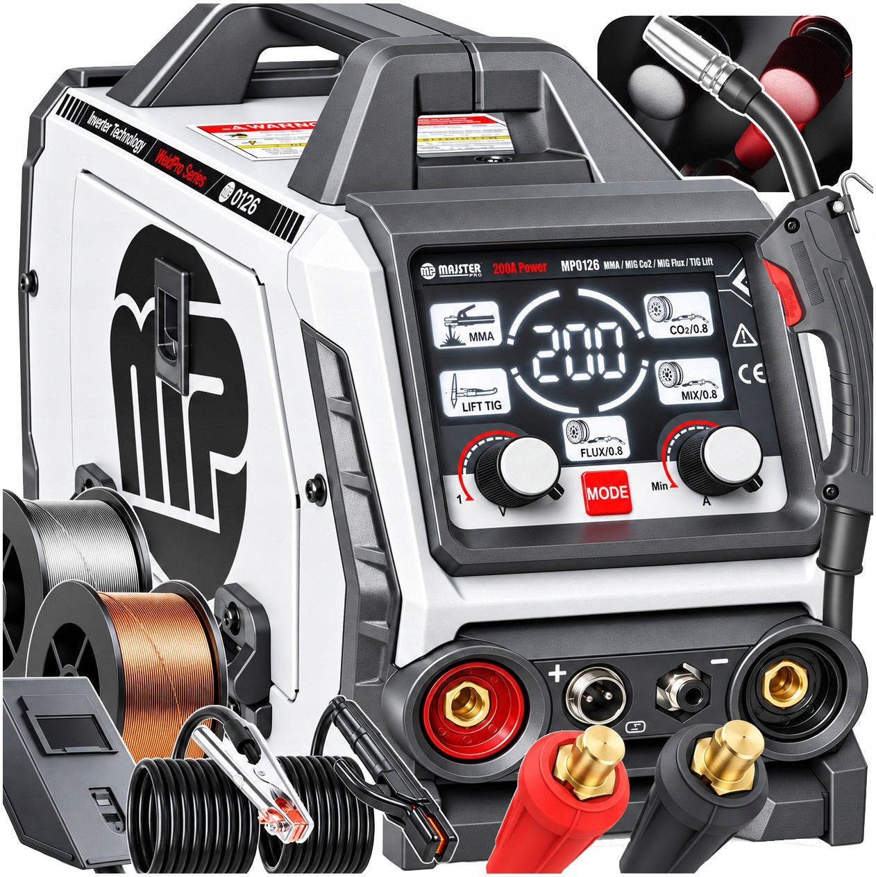 200 inverter welder MIGOMAT FLUX MIG MAG MMA GAS Co2 SYNERGY MP0126