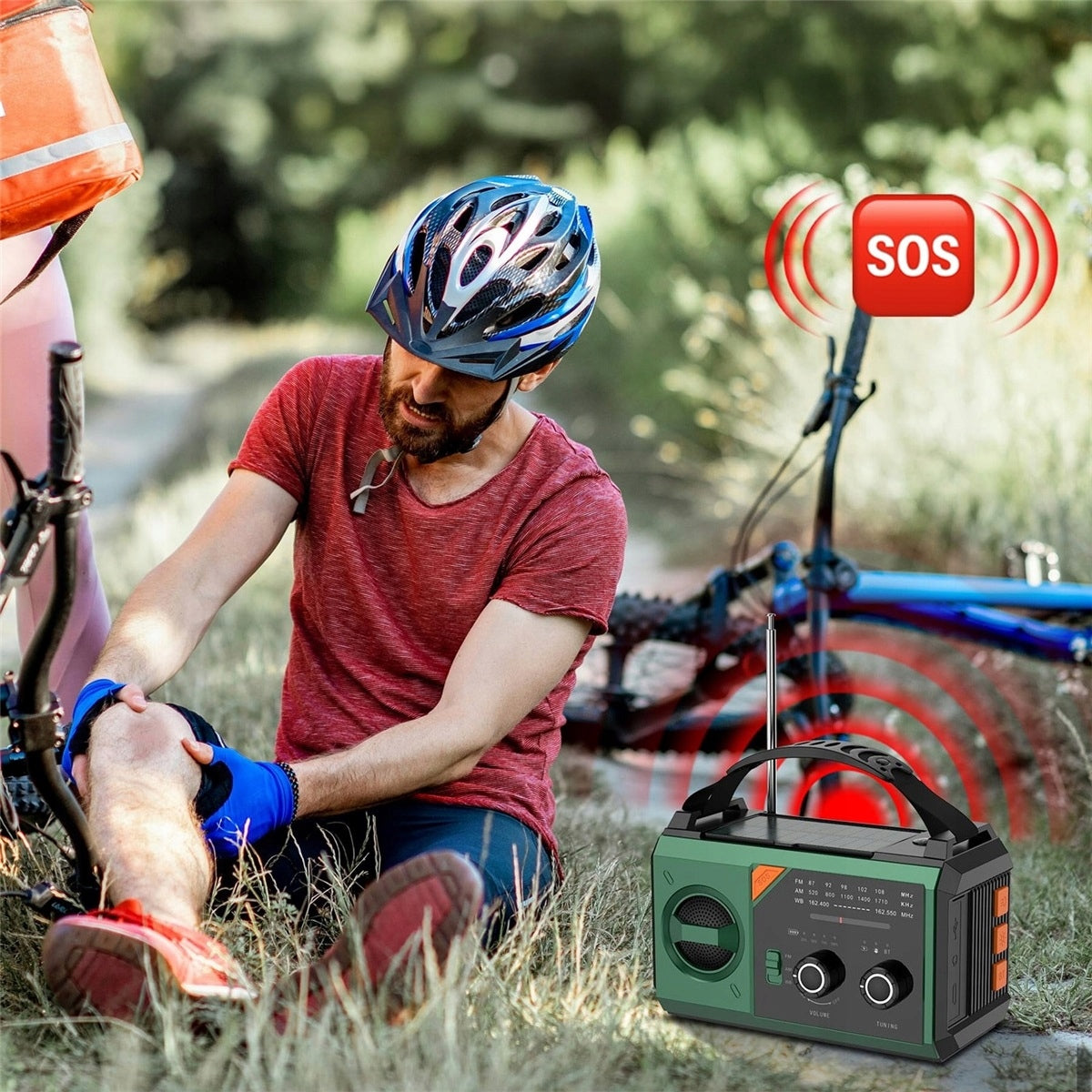 20000mAh Bluetooth 5.3 Emergency Radio with Solar Panel and Crank Packaging status original