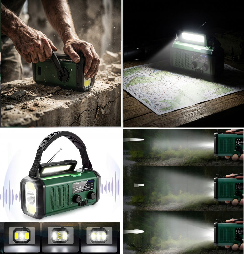 20000mAh PORTABLE CRANK RADIO SOLAR SOS CONSTRUCTION FLASHLIGHT POWERBANK Manufacturer code Radio turystyczne powerbank 20000mAh