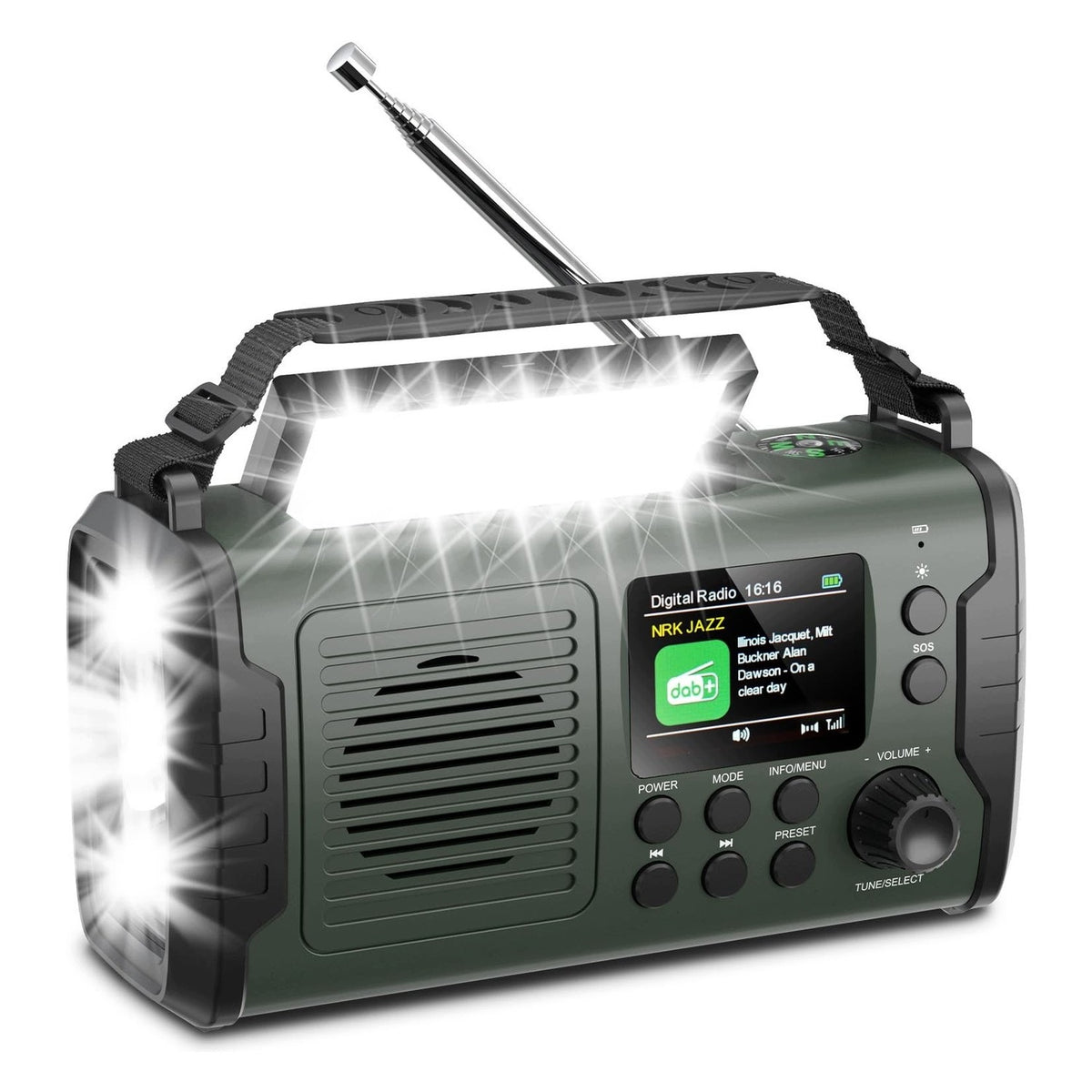 20000mAh solar radio with Bluetooth and crank - for camping and breakdowns