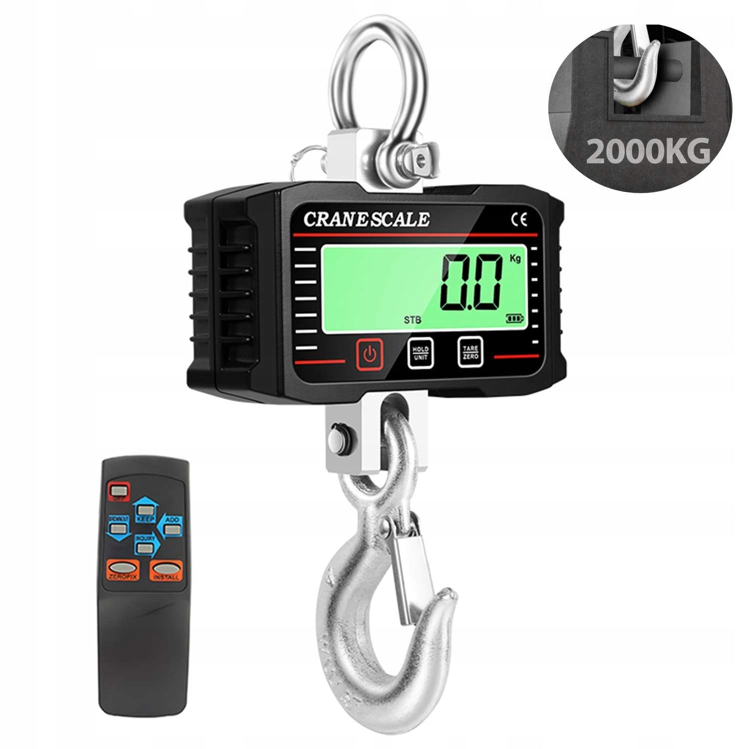 2000KG INDUSTRIAL ELECTRONIC WAREHOUSE CRANE HOOK SCALE 2T BATTERIES Brand no brand