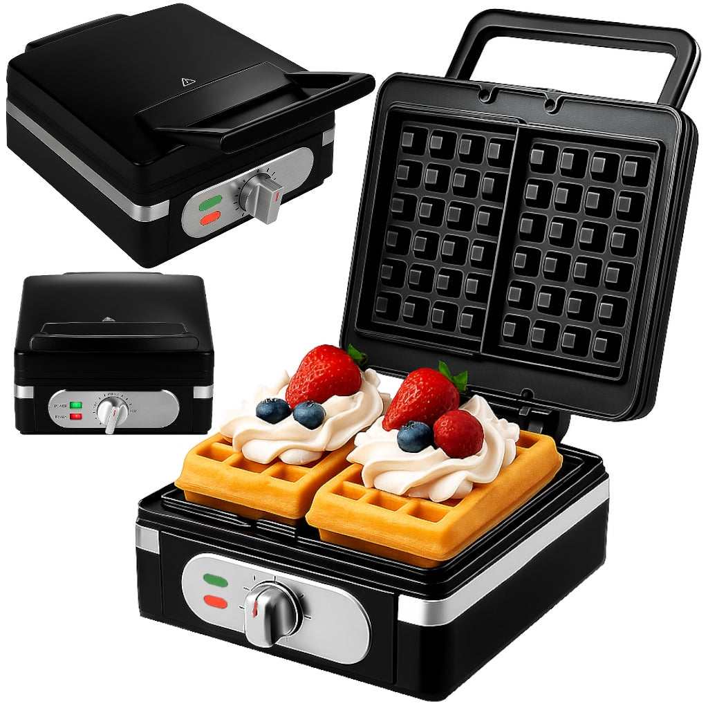 2000W 2 CRUNCHY FLUFFY WAFFLE MAKER WITH TEMPERATURE CONTROL SOLID