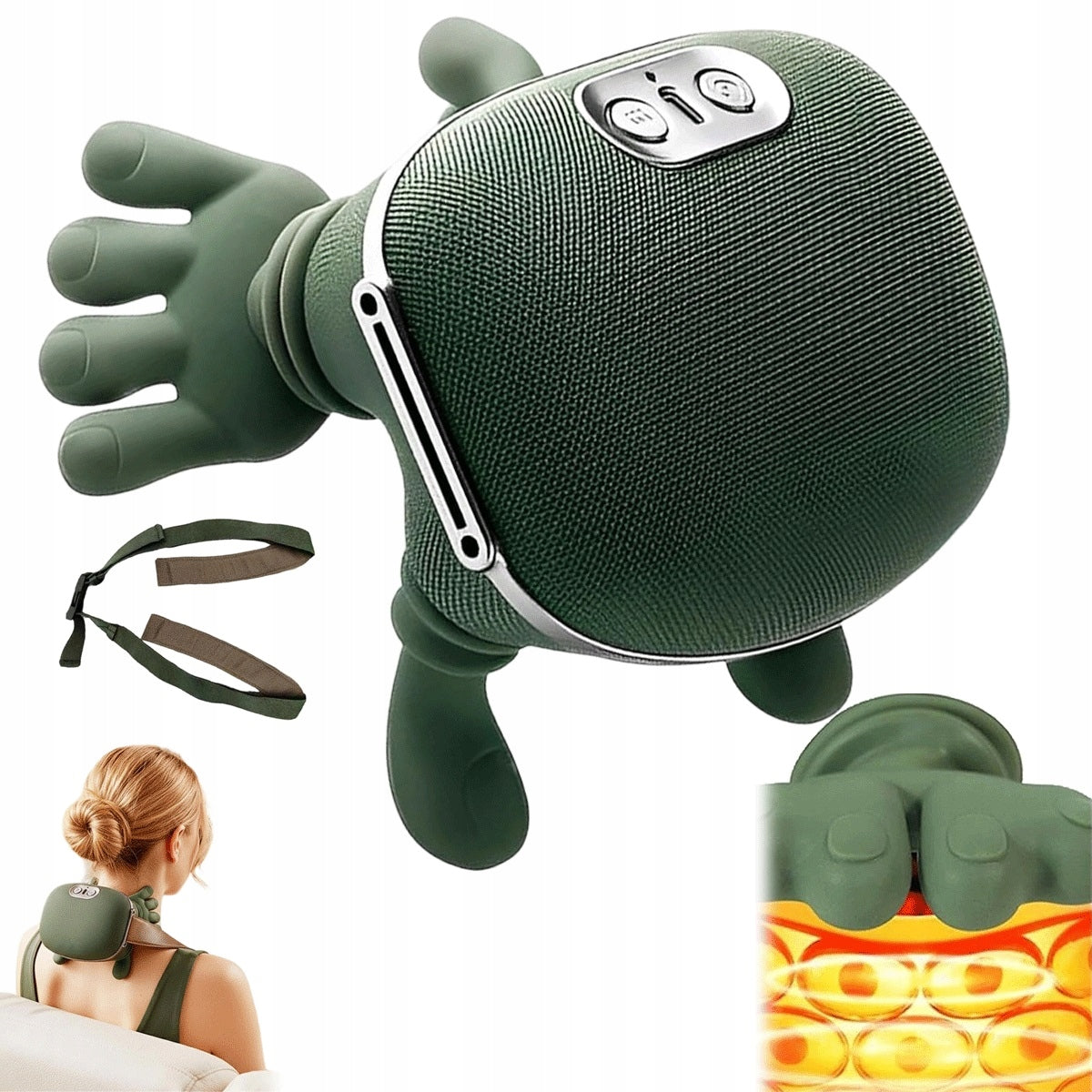 2000mAh Electric 4D Massager with 40/45°C Thermotherapy for Back and Waist