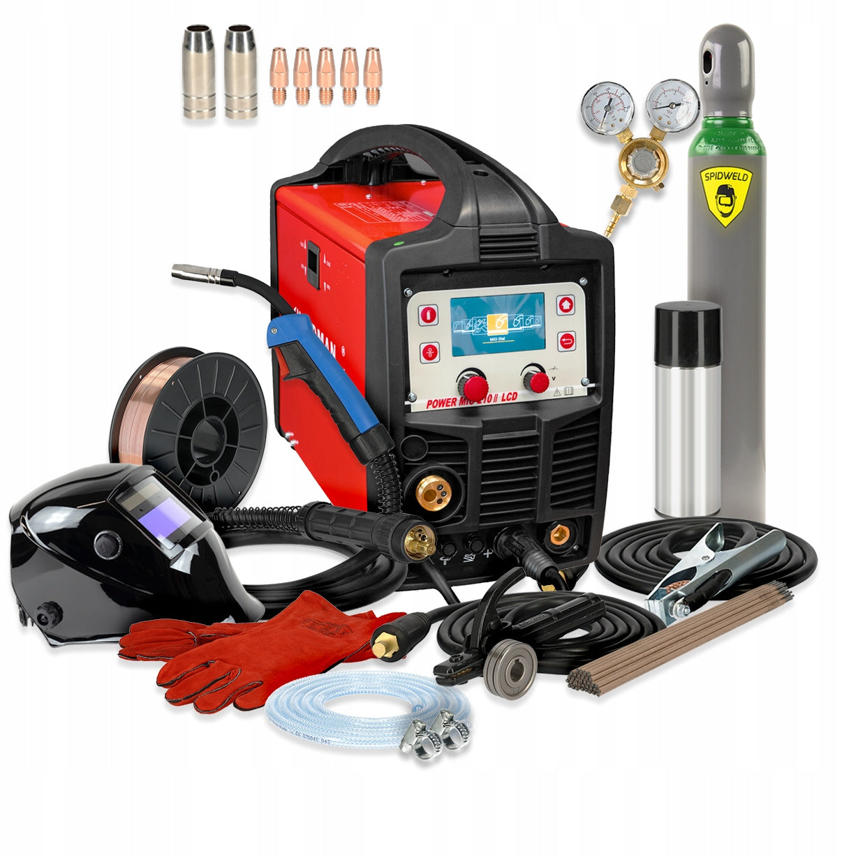 200A WELDMAN inverter welding machine synergy MIG TIG MMA LCD ALU IGBT Set