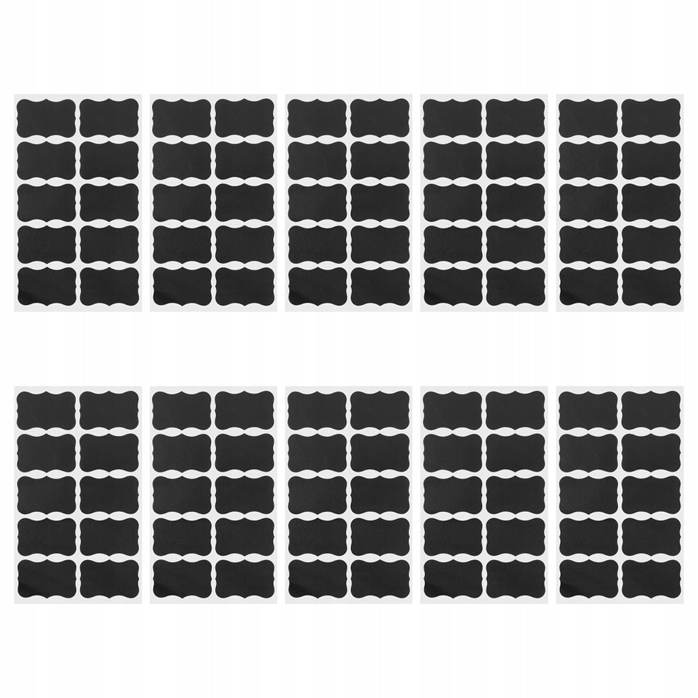 200Pcs Rewritable Chalkboard Stickers Black PVC Labels for Kitchen Jars Brand no brand