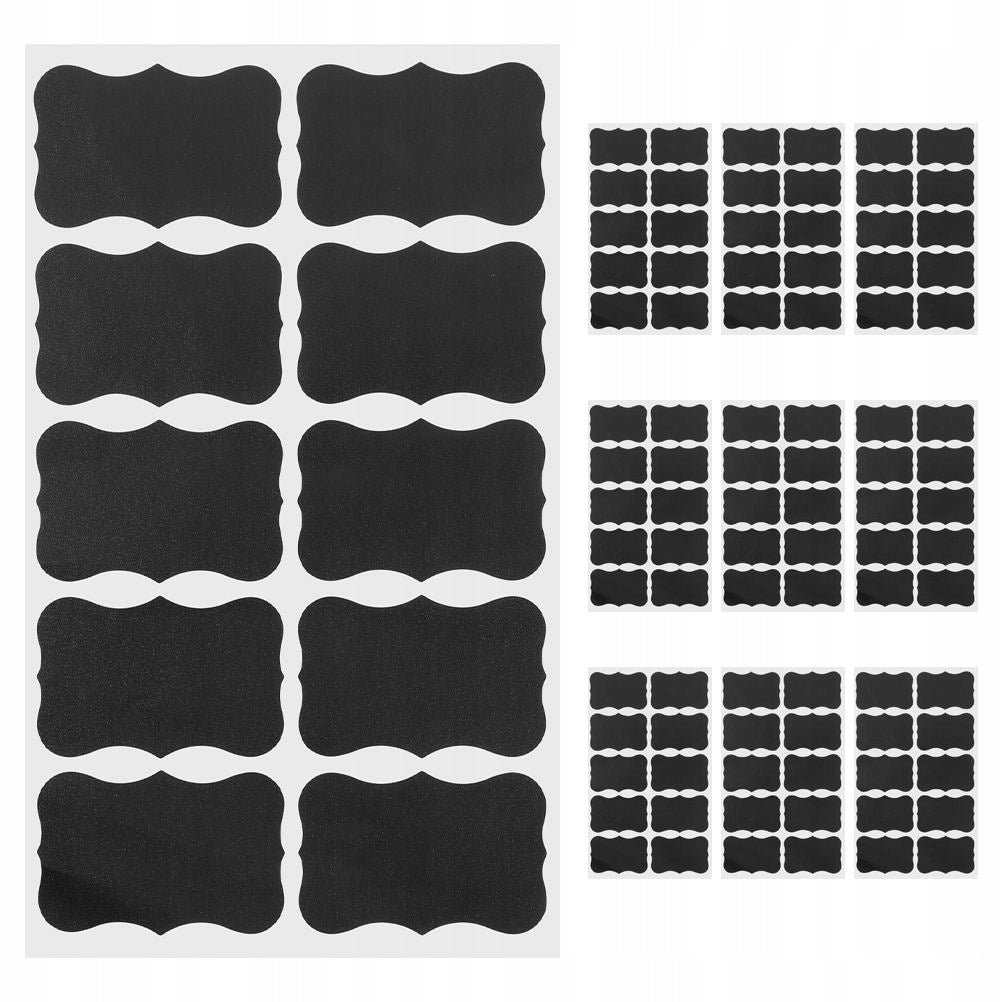 200Pcs Rewritable Chalkboard Stickers Black PVC Labels for Kitchen Jars