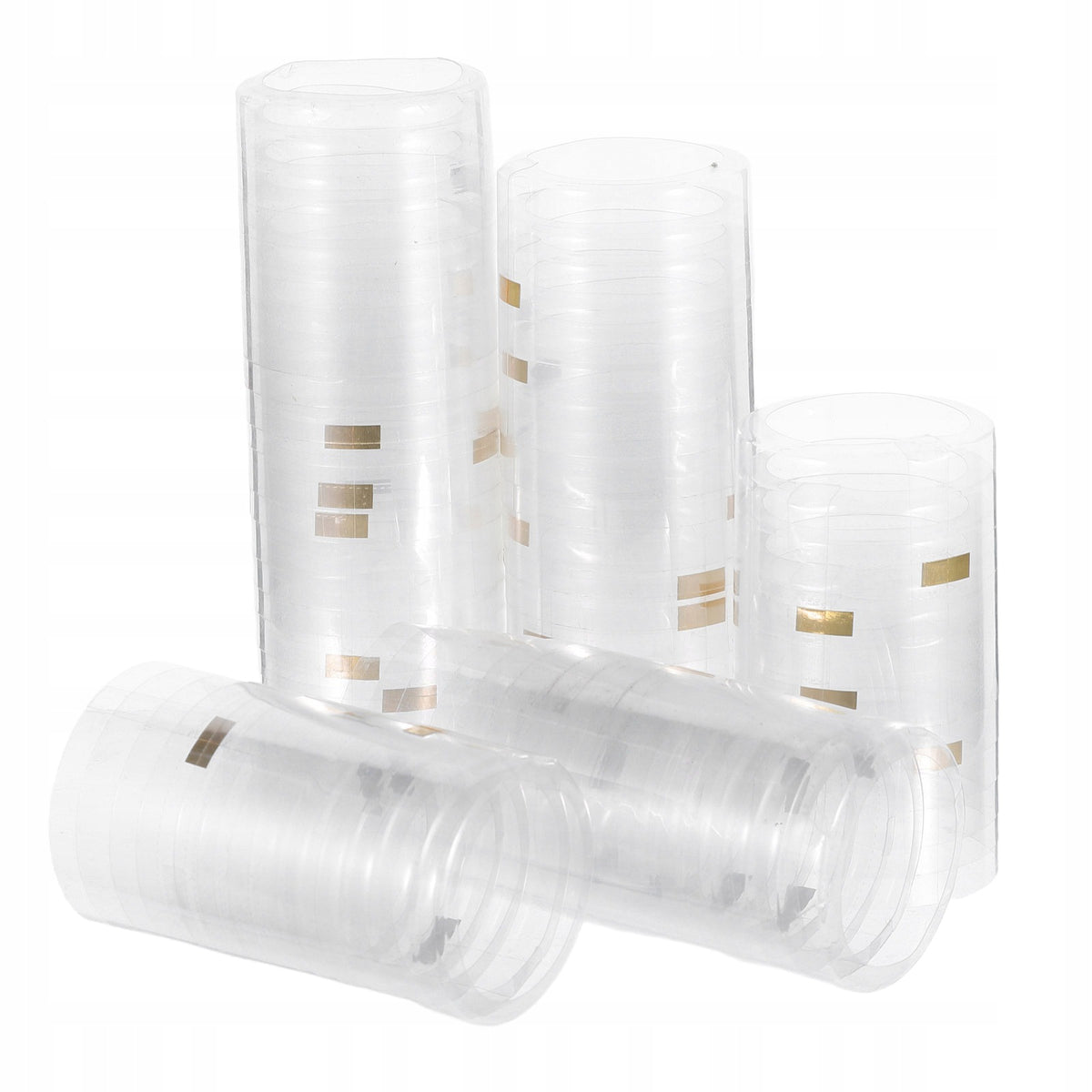 200Pcs Transparent PVC Heat Shrink Bottle Sealing Wraps with Tear Strips