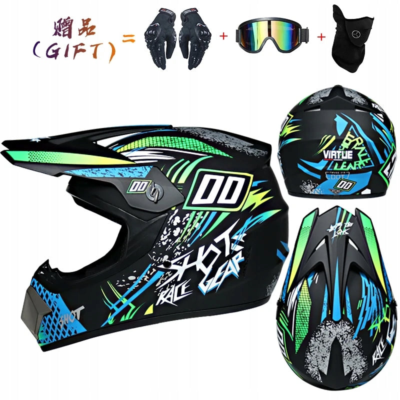 2025 NEW CROSS HELMET CHILDREN ENDURO QUAD +GLOVES+GOGLES, M