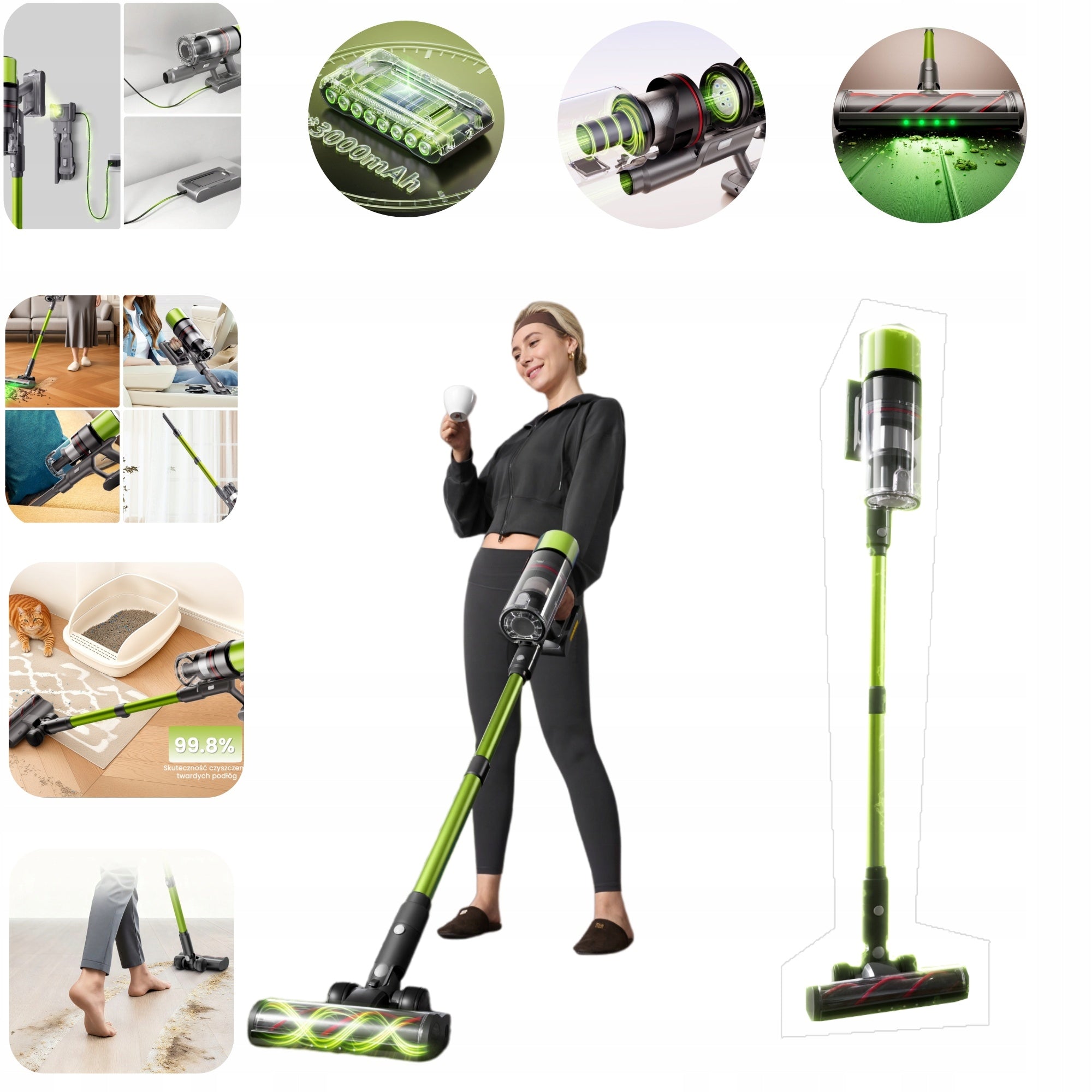 2025 SmartAI V6 Smart Vertical Vacuum Cleaner 65Kpa 650W 24000mAh
