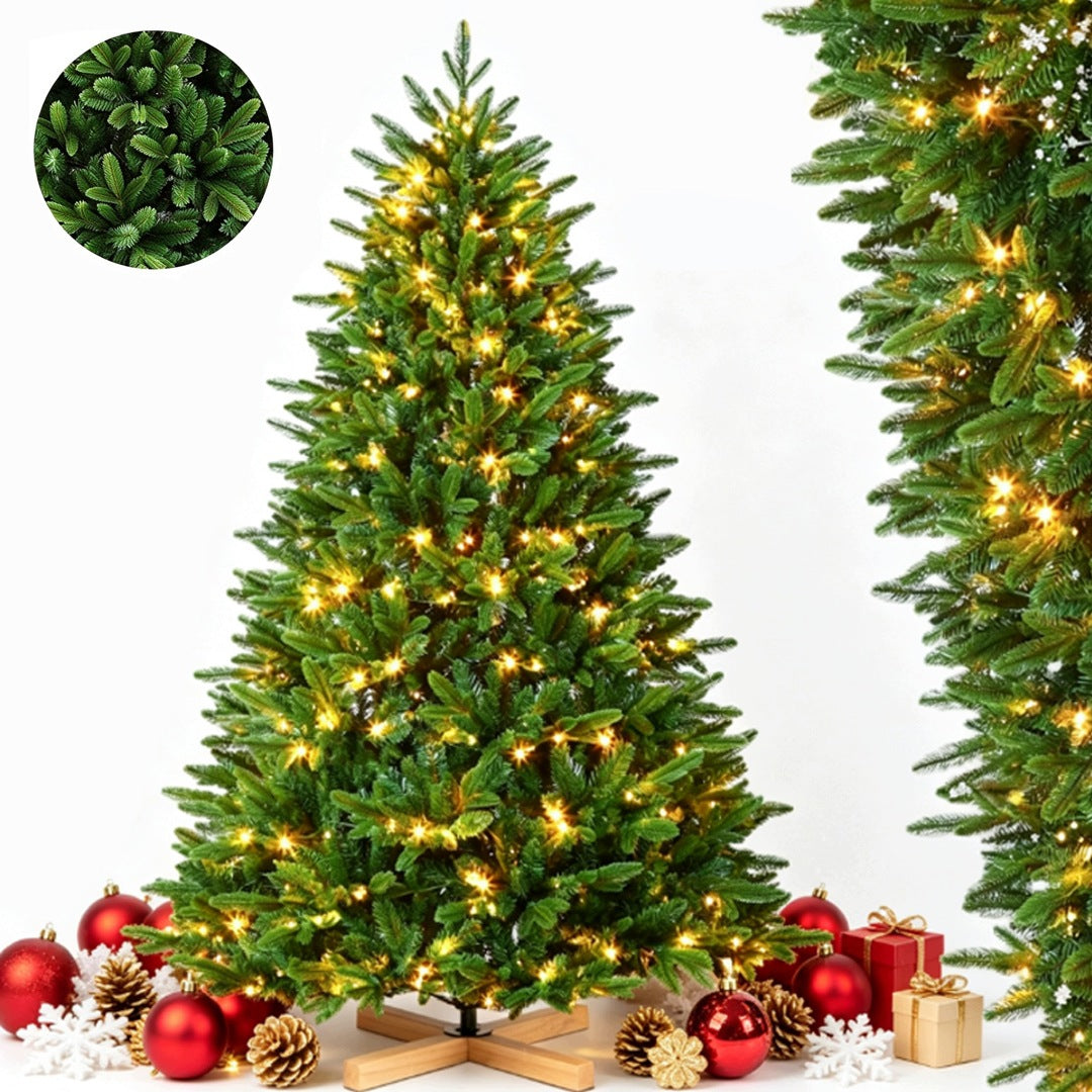 2026 ARTIFICIAL CHRISTMAS TREE PE SPRUCE 180 CM THICK AS REAL WITH LED LIGHTS