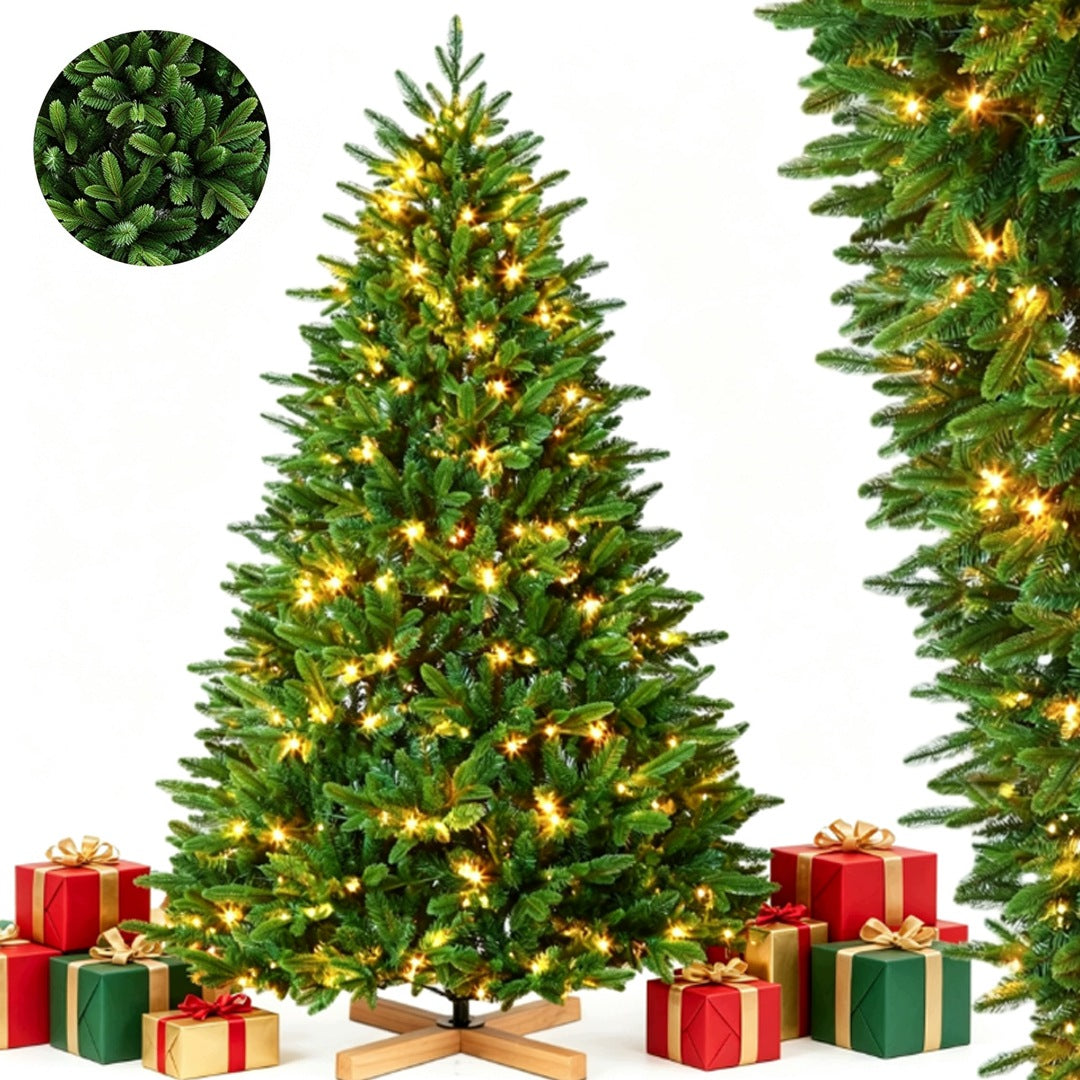 2026 ARTIFICIAL CHRISTMAS TREE PE SPRUCE 180 CM THICK AS REAL WITH LED LIGHTS