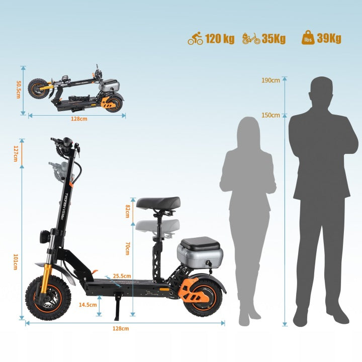 2026 Electric Off-Road Scooter For Adults 65KM 48V/18Ah 1200W NFC Engine power 1200 W