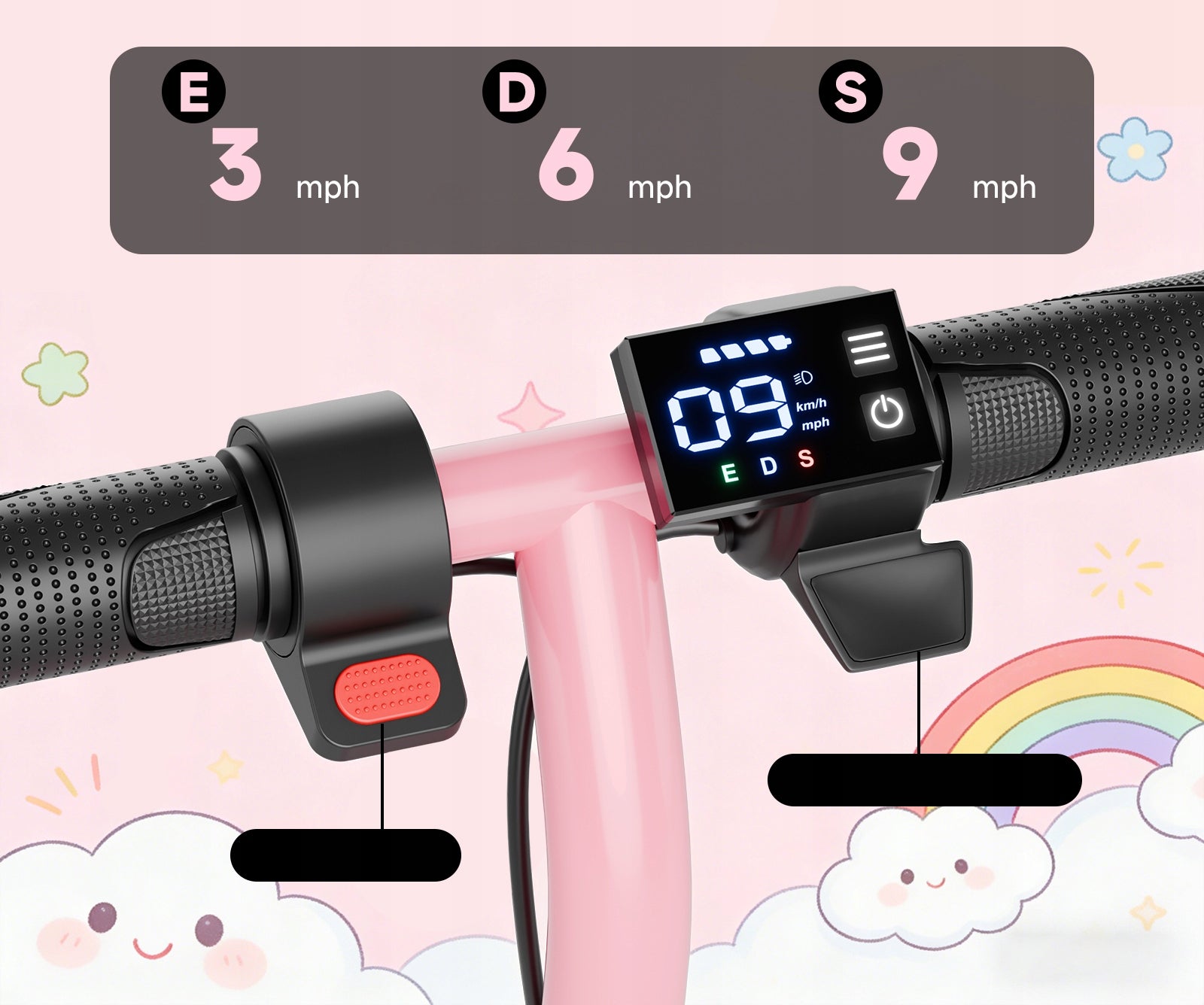 2026 Electric Scooter for Children 250W 14KM/H 16KM Pink Lightweight Engine power 250 W