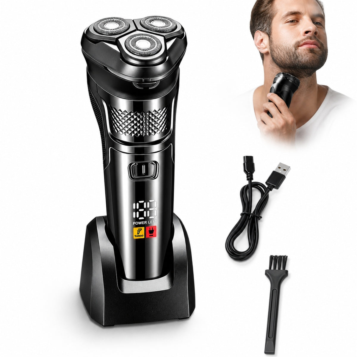 2026 Electric Shaver 3 Head Waterproof Beard Machine.