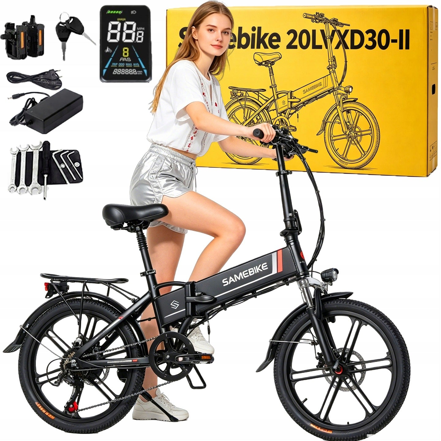 2026 Electric Vehicle Samebike 20LVXD30-II 90KM 468W 20" with long range