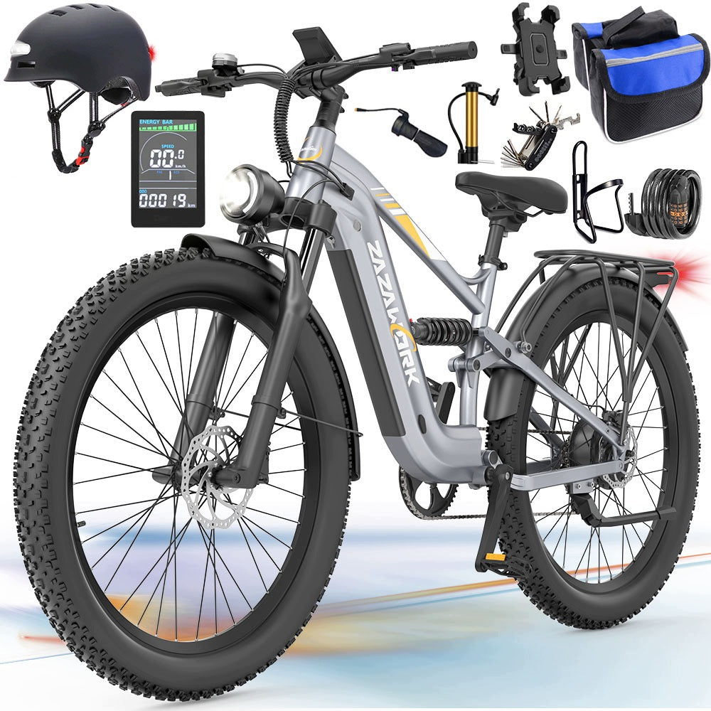 2026 Electric Vehicles 1000W 45km/h ZAZAWORK 48V20AH 27.5*3.0" LG Battery