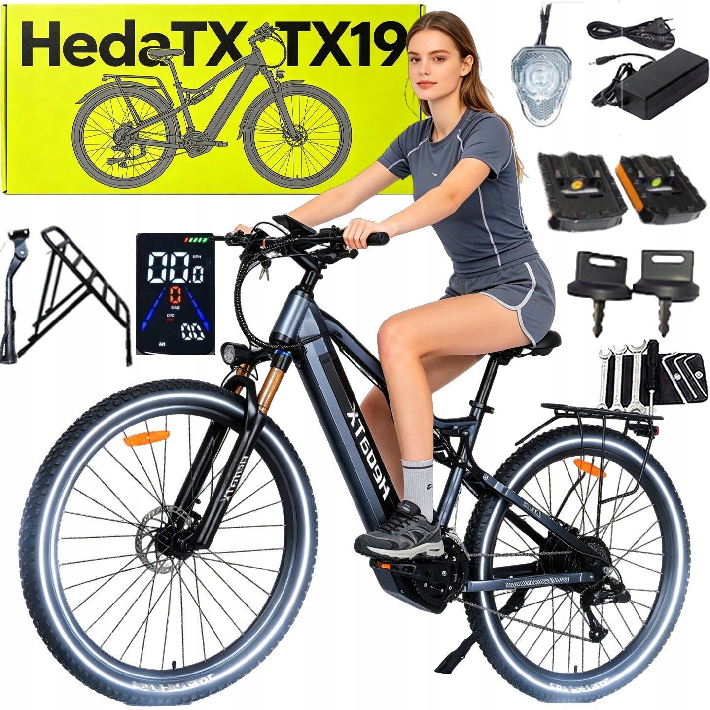 2026 HedaTX TX19 29"Electric Vehicles 1000W 19.2Ah 45KM/H 27-s Offroad MTB