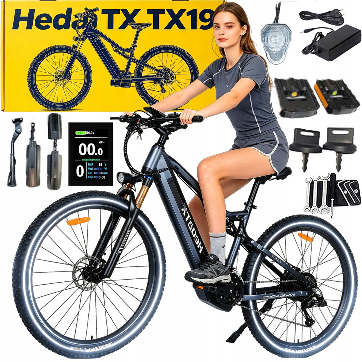 2026 HedaTX TX19 Electric vehicle 1000W 48V 19.2Ah 45km/h 70km Range 29"