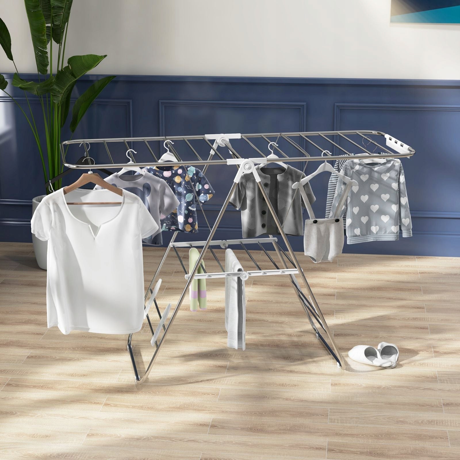 2026 Laundry dryer folding 146x60cm stainless steel silver Manufacturer code T3323P308154-1