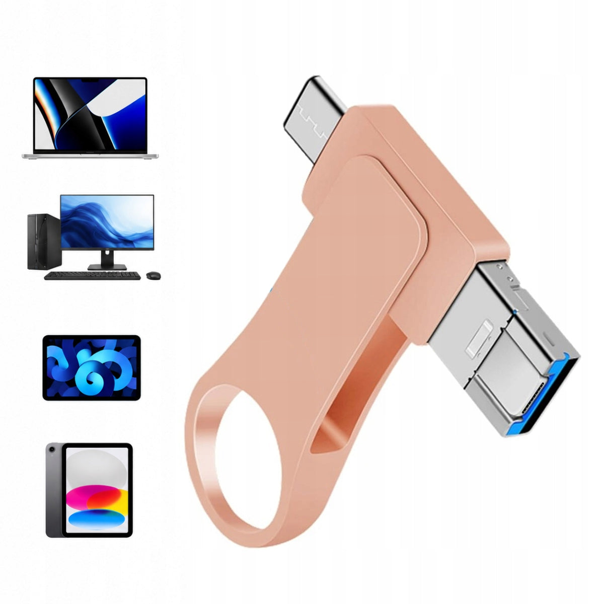 2026 NEW 512GB USB-C Type-C Rotate Dual Drive USB A USB Flash Drive