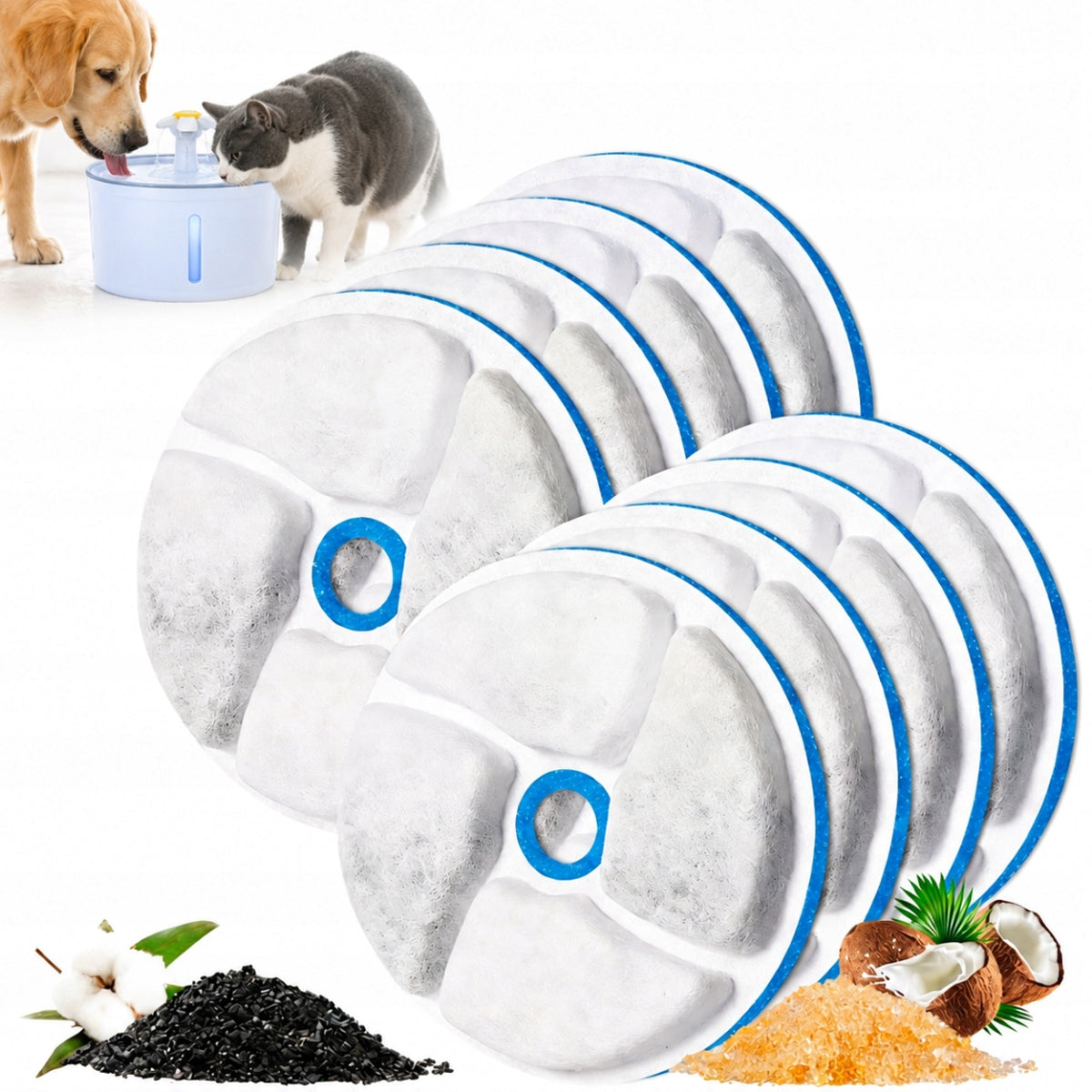 2026 NEW 8× FILTER FOR DOG CAT DRINKER FOUNTAIN 10.5CM