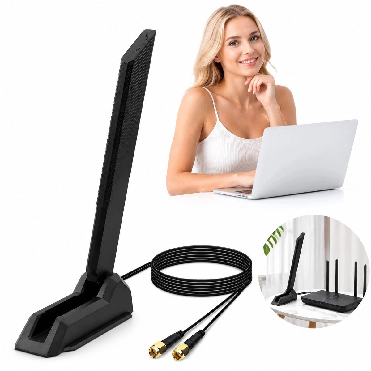 2026 NEW WIFI ANTENNA DUAL FREQUENCY 2.4GHZ 5GHZ OMNIDIRECTIONAL SMA 9DBI