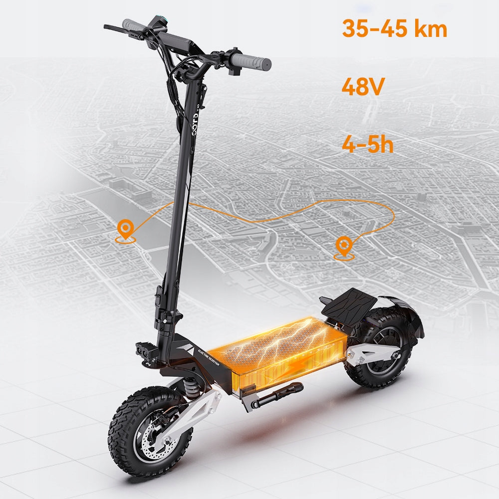 2026 OOTD T10 Folding Electric Scooter 900W 50KM/H 48V 13.5AH 45KM PL Maximum speed 20 km/h