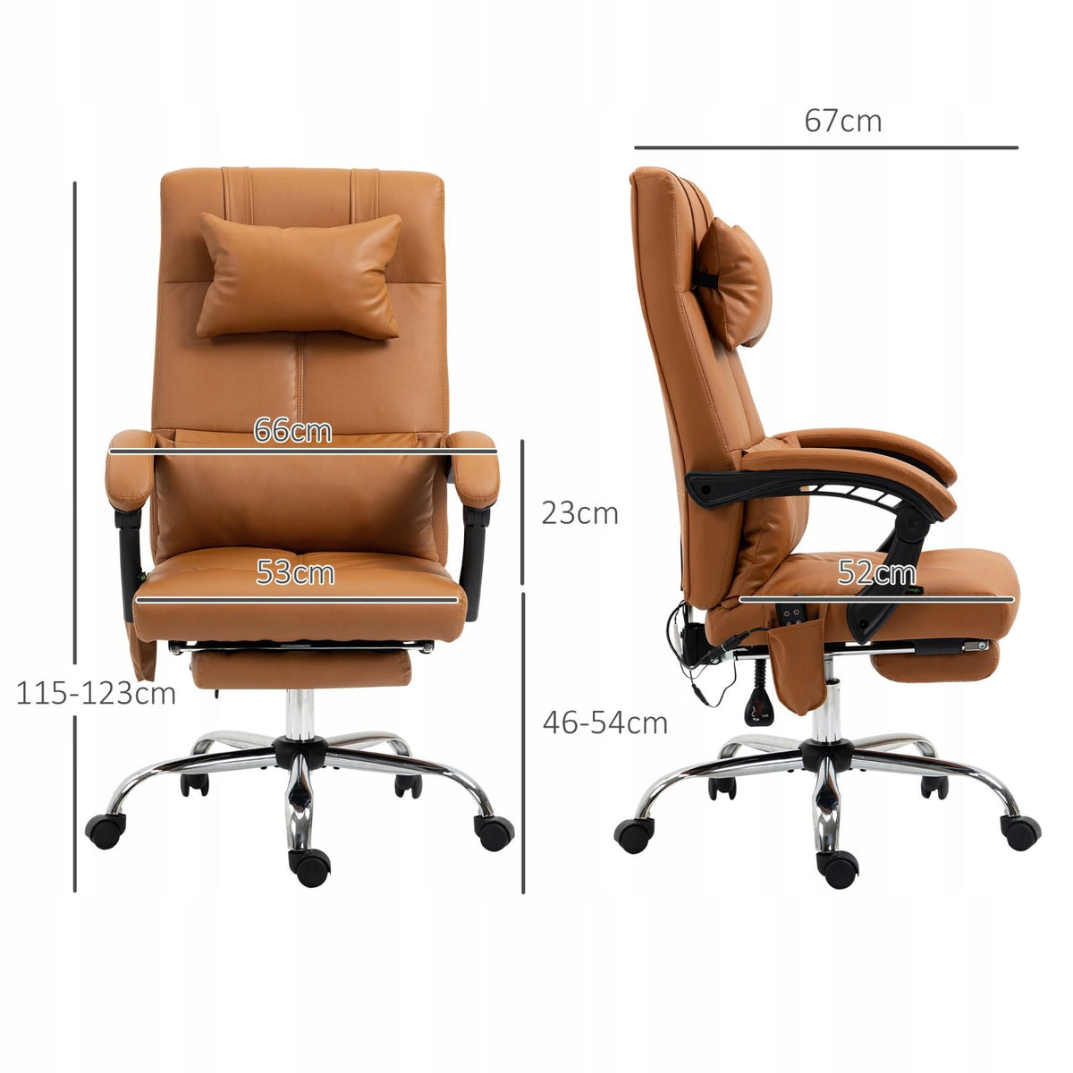 2026 Office chair massage heating footrest eco-leather brown Brand no brand