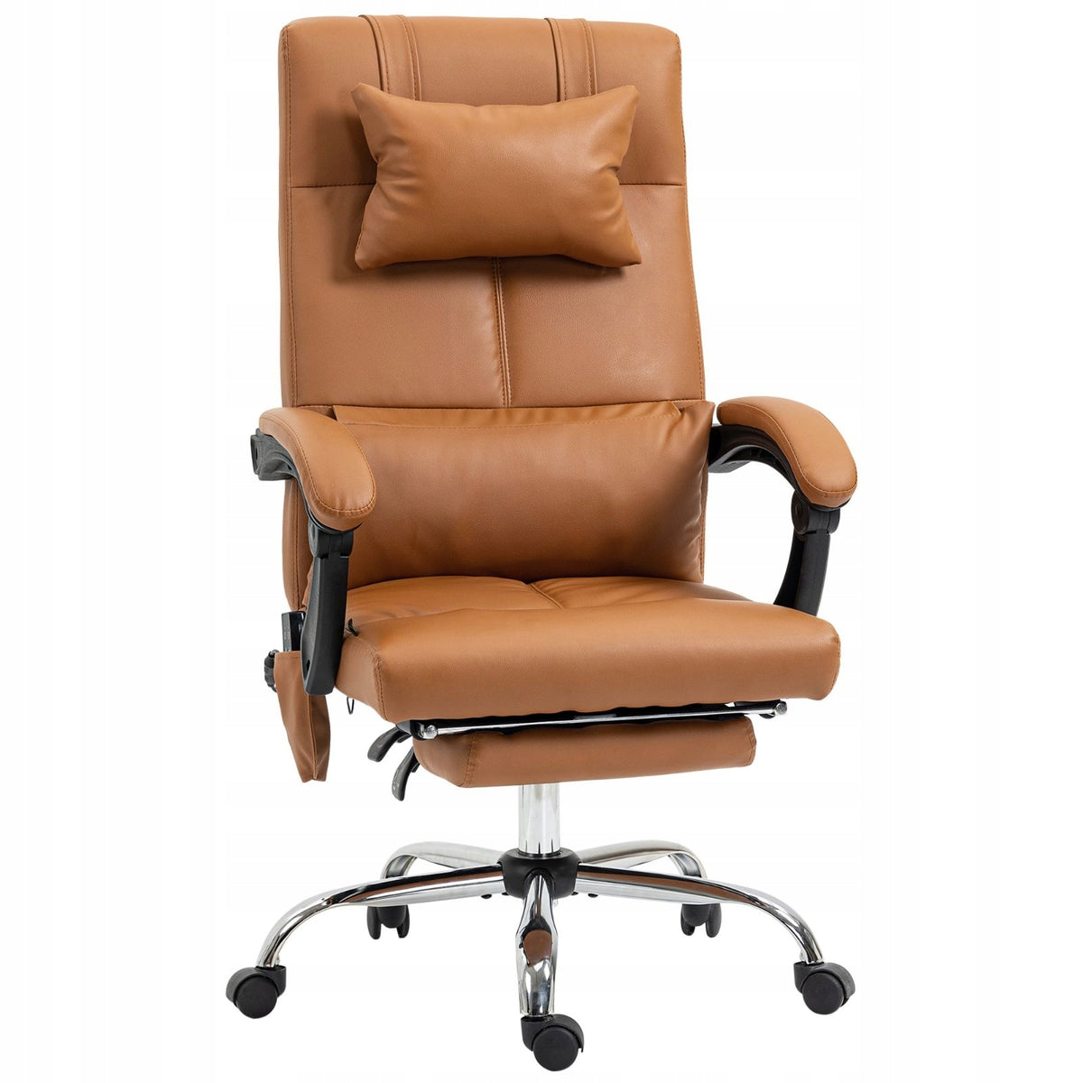 2026 Office chair massage heating footrest eco-leather brown