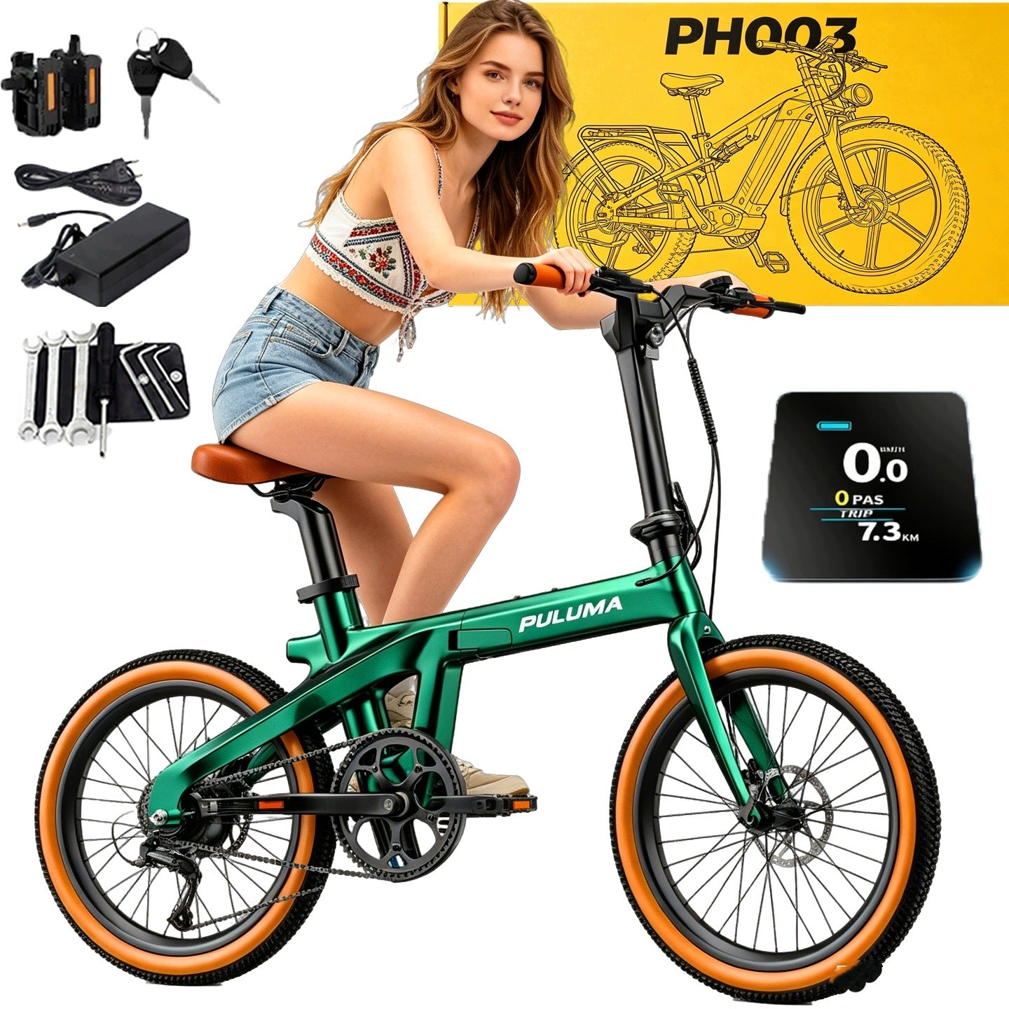 2026 PULUMA PT20 City Electric vehicles 350W 36V7AH 40KM 25km/h Carbon LED