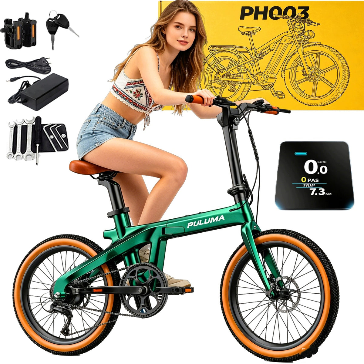 2026 PULUMA PT20 City Electric vehicles 350W 36V7AH 40KM 25km/h Carbon LED