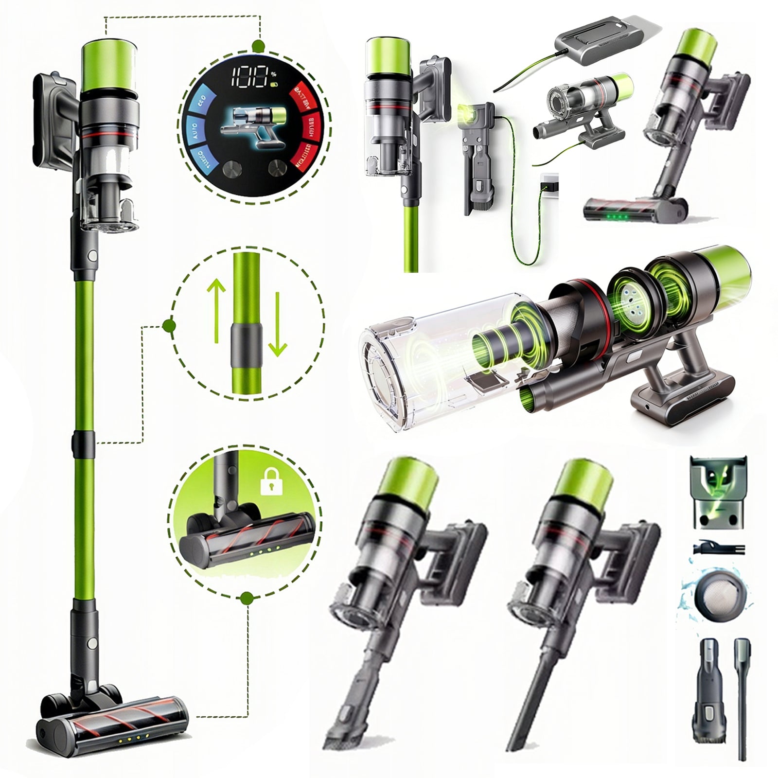 2026 SmartAi V6 Cordless Vertical Multifunction Handheld Vacuum Cleaner 4in1