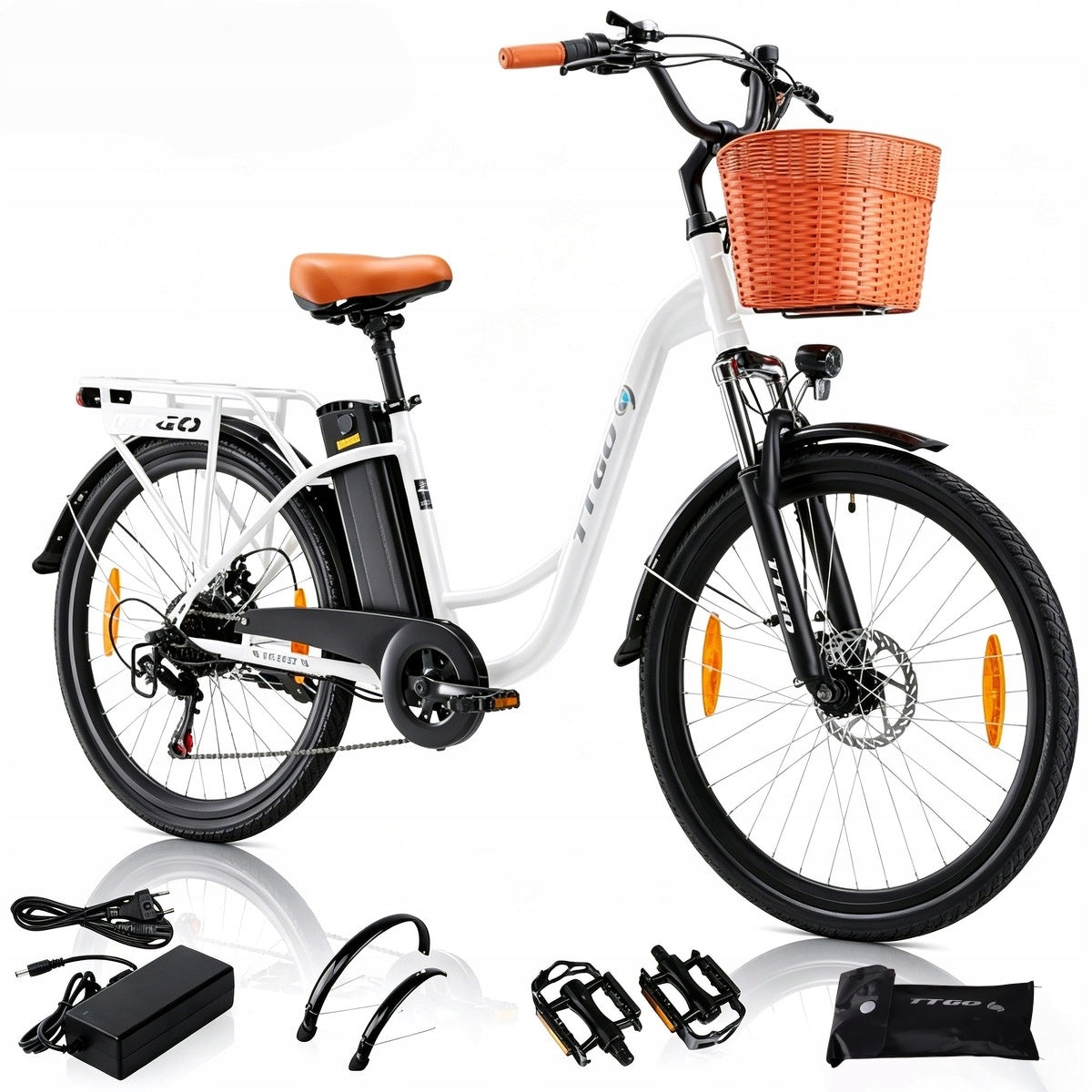 2026 Stylish Electric Bikes TTGO YY-26ST 250W 14.5AH 75KM+Basket-EU Foldability partially assembled, calibrated