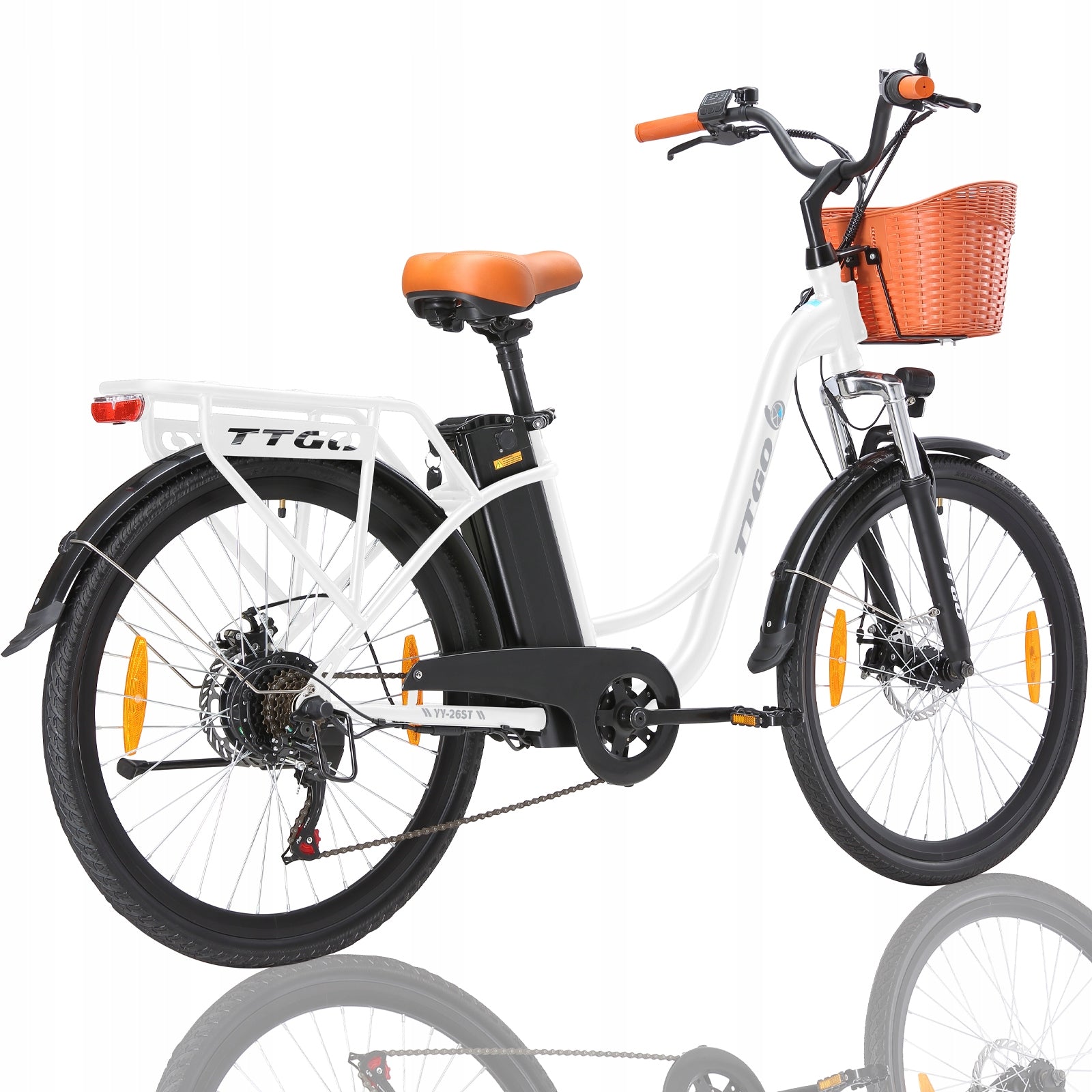 2026 Stylish Electric Bikes TTGO YY-26ST 250W 14.5AH 75KM+Basket-EU Frame size M