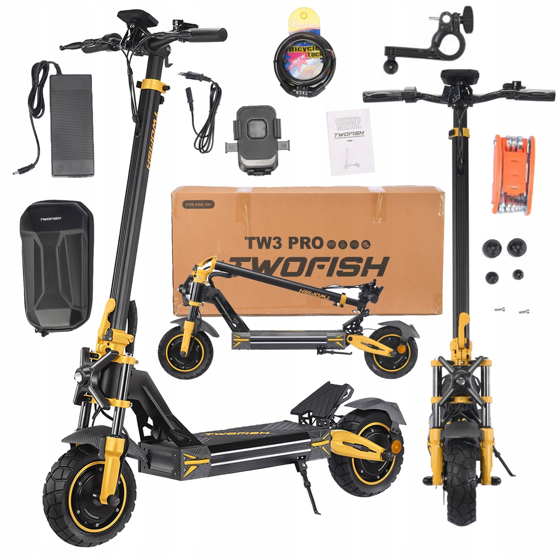 2026 TW 3PRO 1640W*2 23Ah 10” NFC 90KM OFF-ROAD ELECTRIC SCOOTER