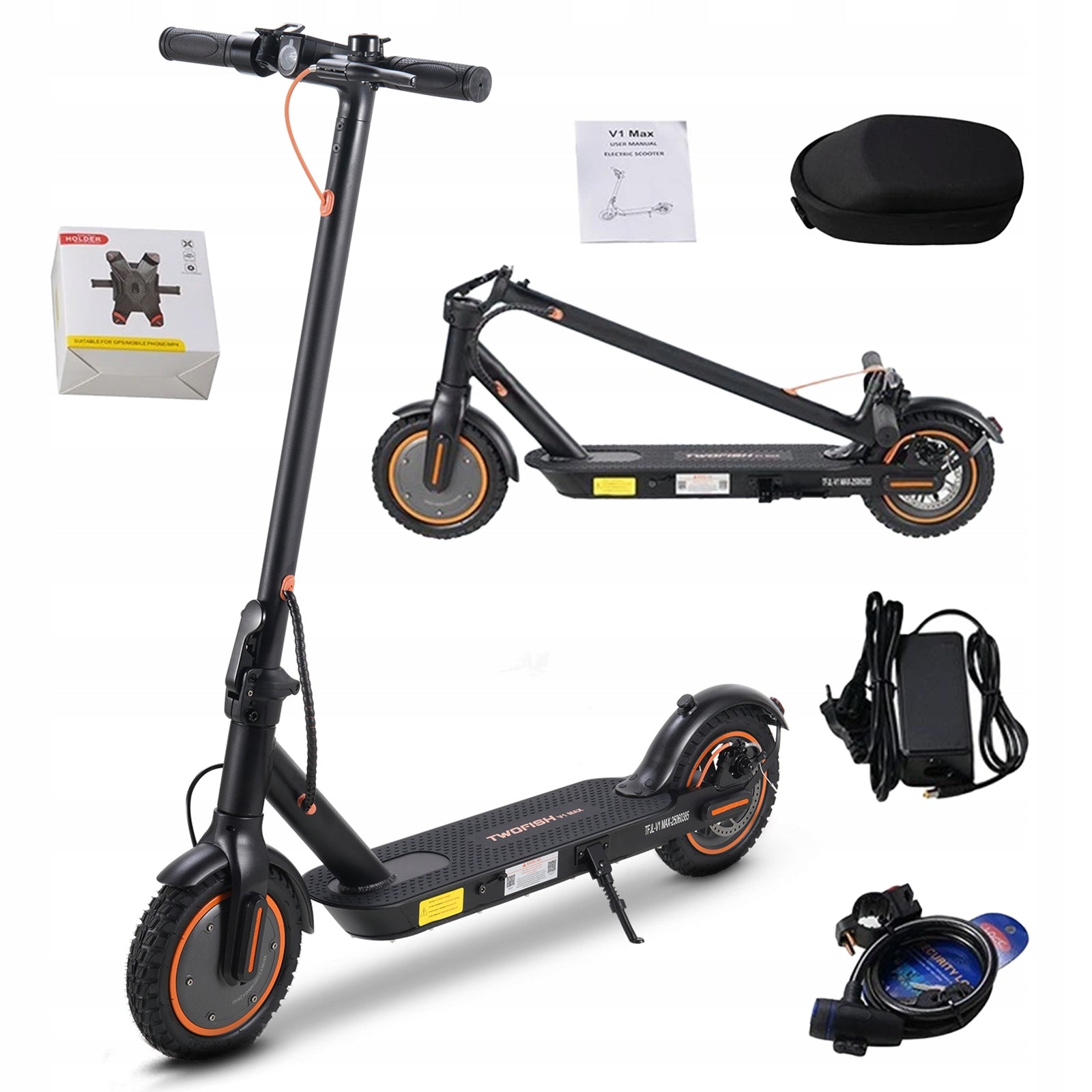 2026 TWOFISH V1 MAX Electric Scooters 500W 30KMh 10" APP 36V/10.4Ah