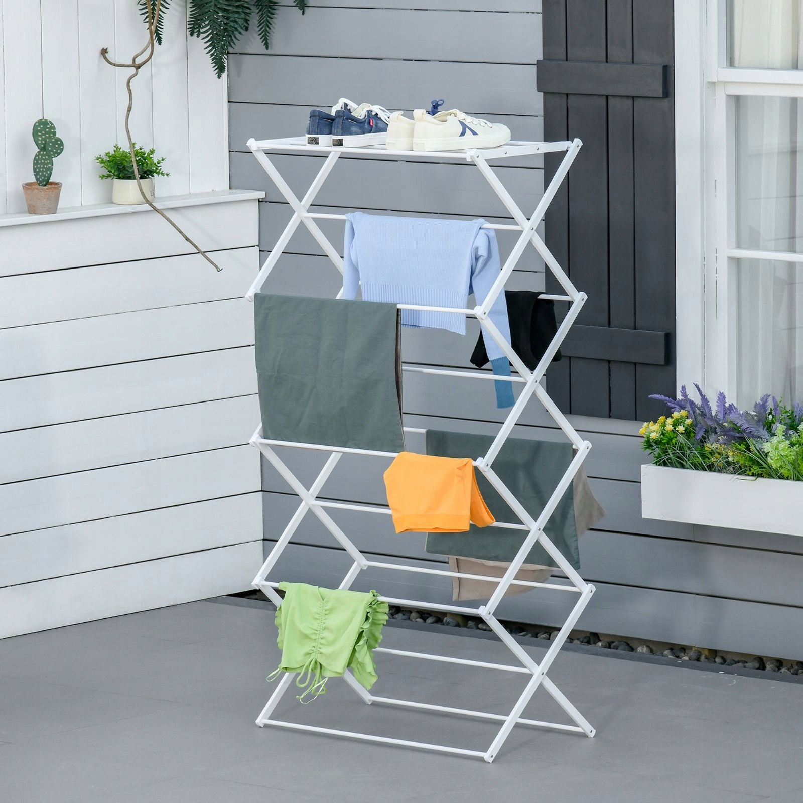 2026 Vertical laundry dryer 8 levels folding 74x35x144 cm white Manufacturer code T3323P308699-1