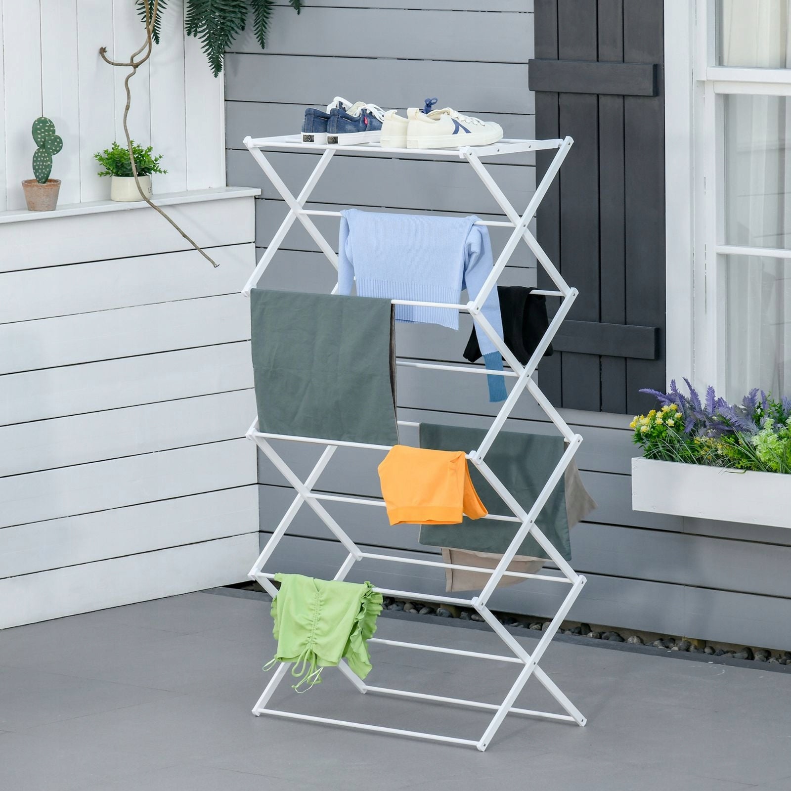 2026 Vertical laundry dryer 8 levels folding 74x35x144 cm white Manufacturer code T3323P308699-1