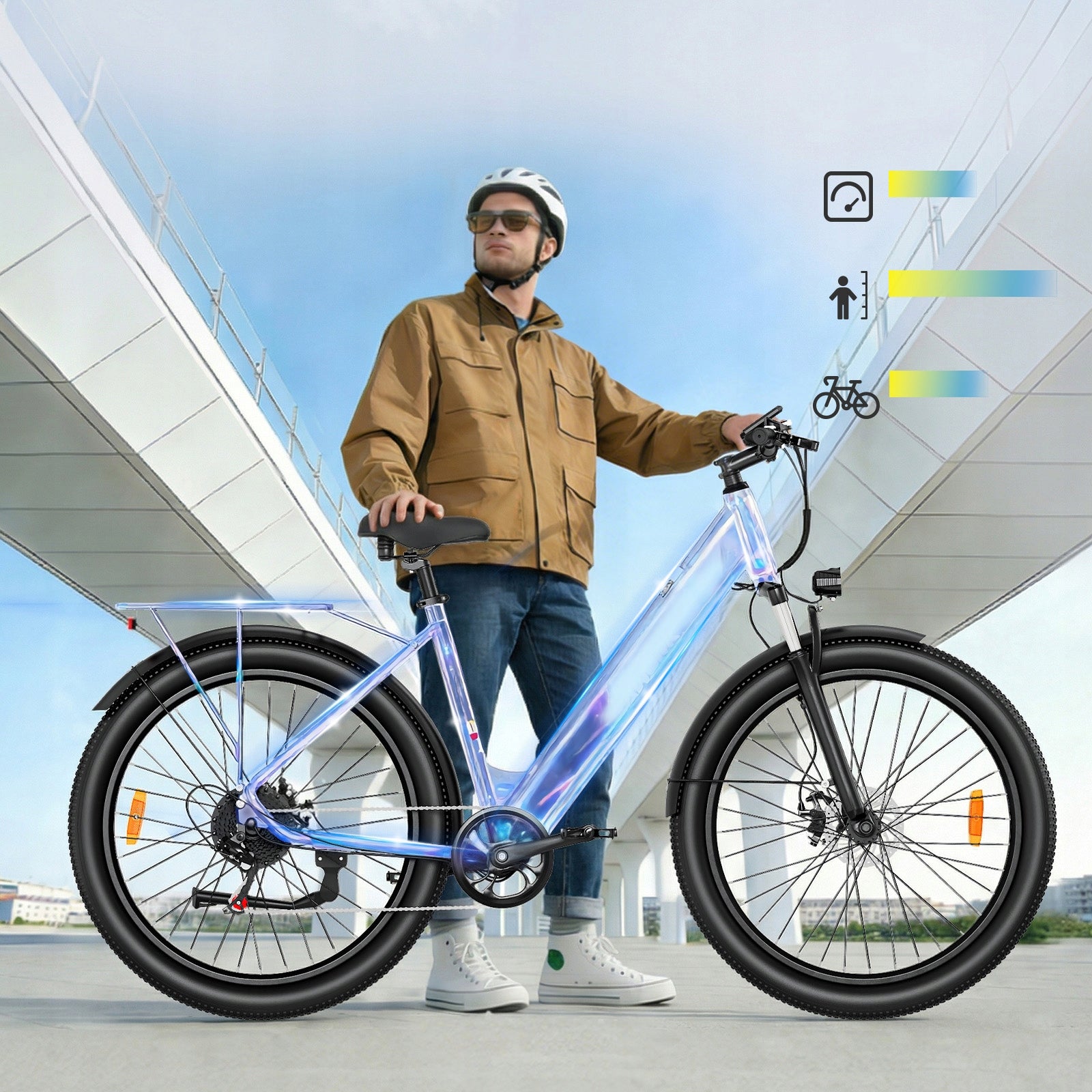 2026 ZAZAWORK C28 Electric Bikes 250W 36V 20AH 120KM 25KM/H 120KG White Frame size L