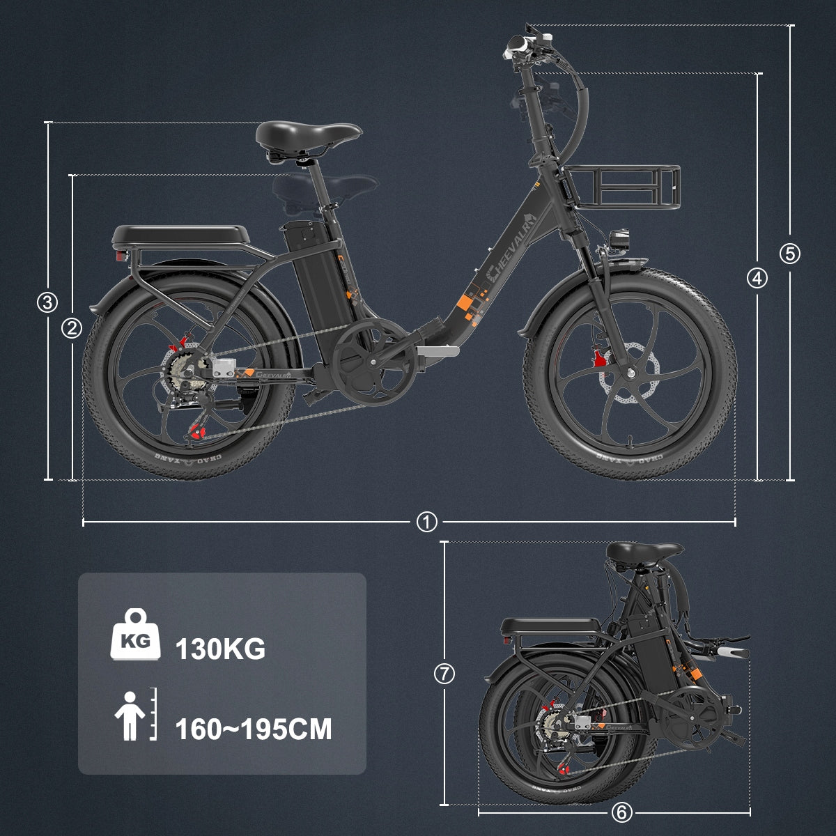 2026 folding electric bike 250W 20AH 150HP basket Cheevalry C20 PRO Brand Cheevalry