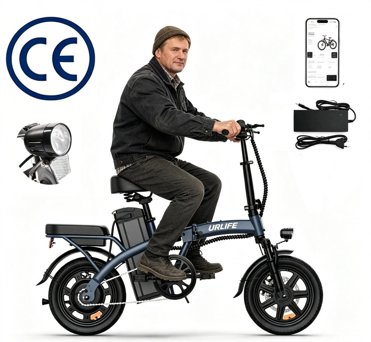2026Electric Folding Urban Vehicle URLIFE F1L 500W 32km/h 48V 7.5Ah 45KM