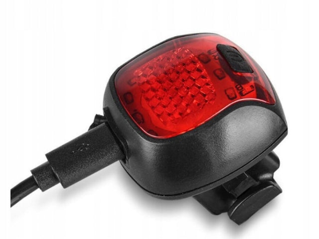 20LM REAR LED BICYCLE LIGHT, USB, 5 MODES, IP65 WATERPROOF