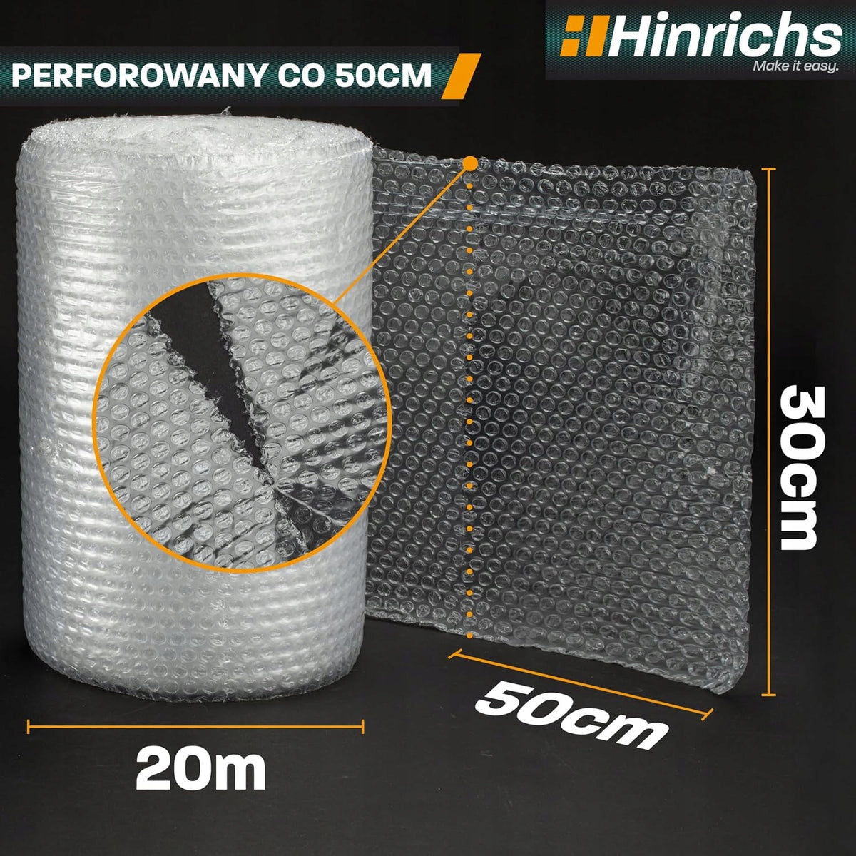 20M X 30CM PERFORATED BUBBLE FILM FOR SHIPPING PACKAGING Width 10 cm