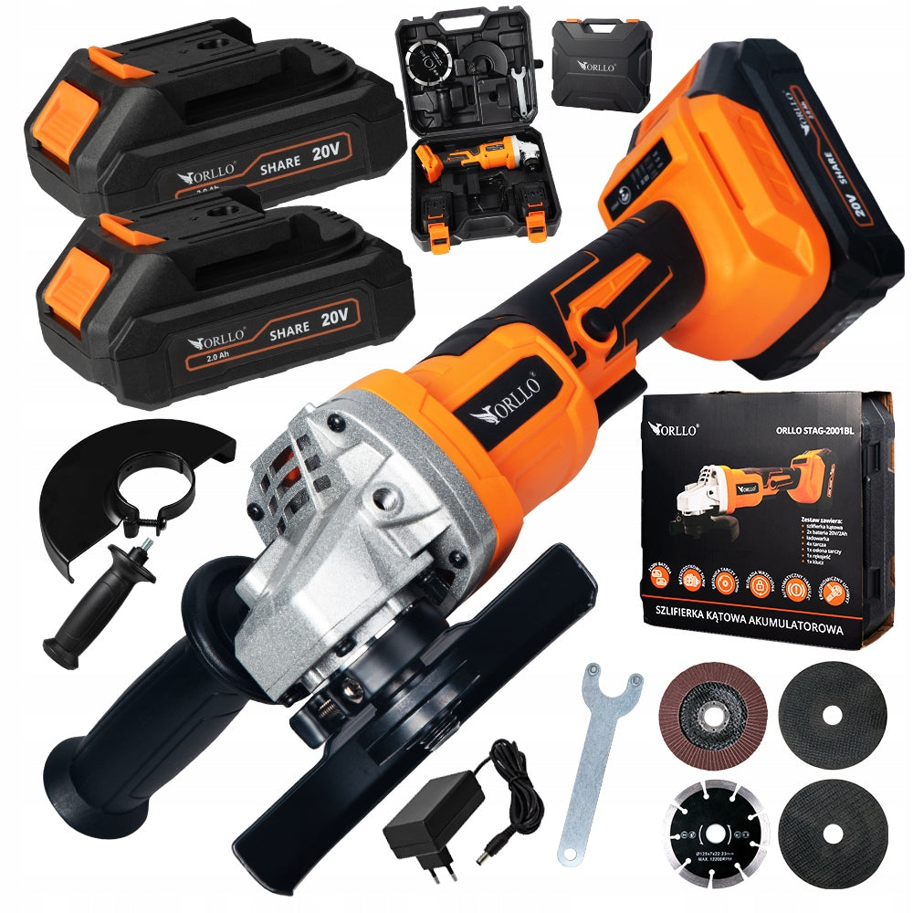 20V DIAX Cordless Angle Grinder with Suitcase Set of Discs + FREEBIE