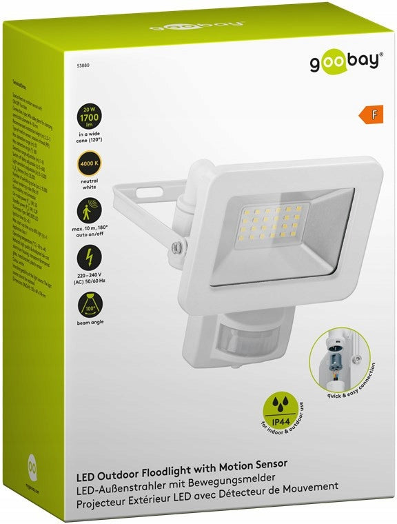 20W LED Outdoor Headlight with Motion Sensor Brand Goobay