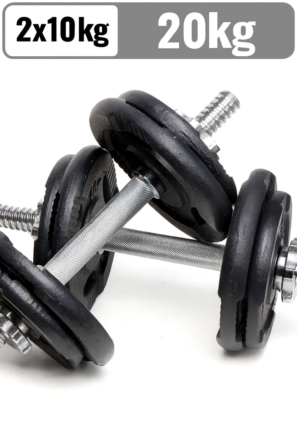 20kg Cast Iron Dumbbells Adjustable Set 2x10kg Griffin Load Abarqs Brand AbarQs